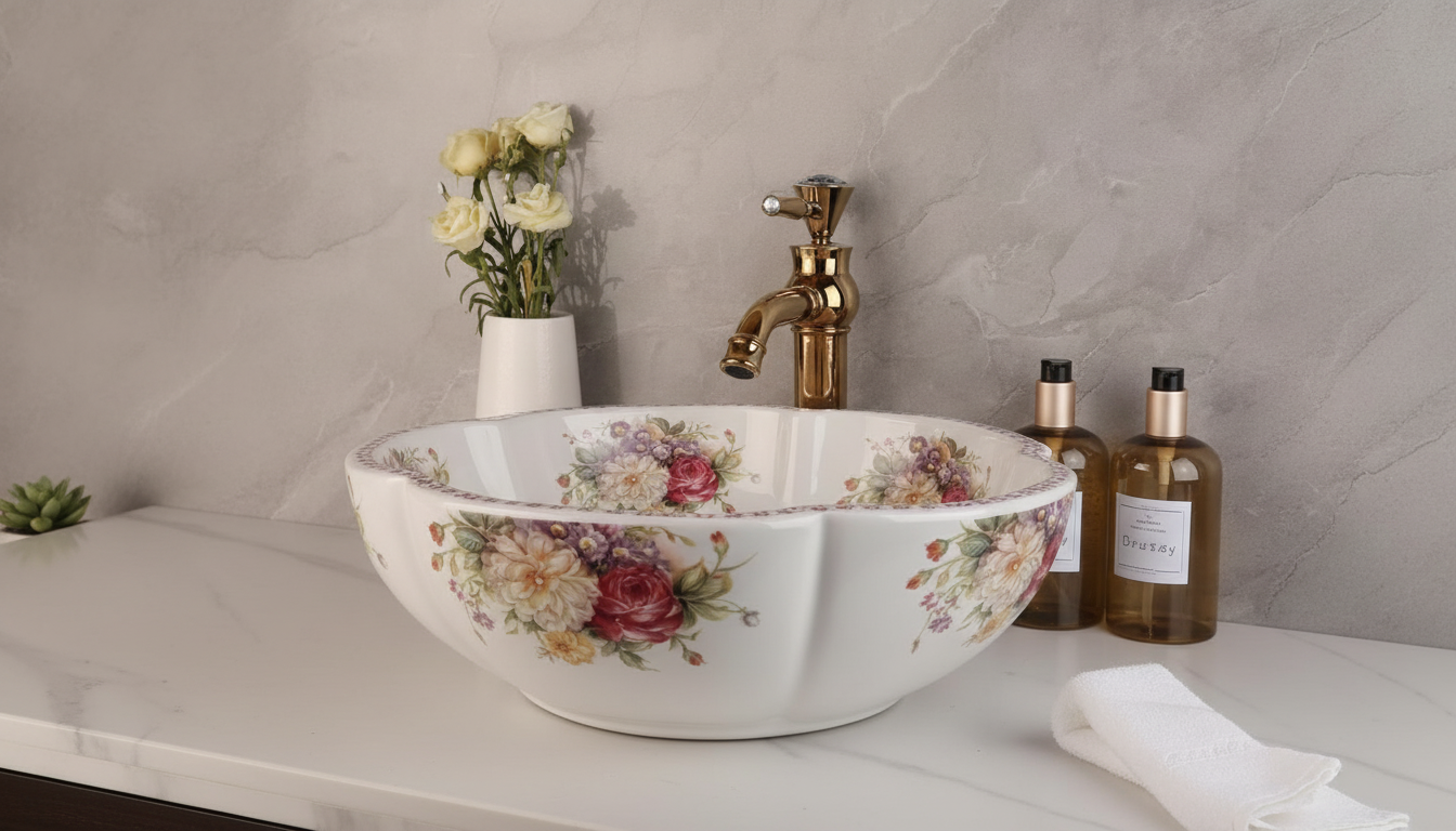 Peony Ceramic Vessel Sink: Measurements, Pairings & Care