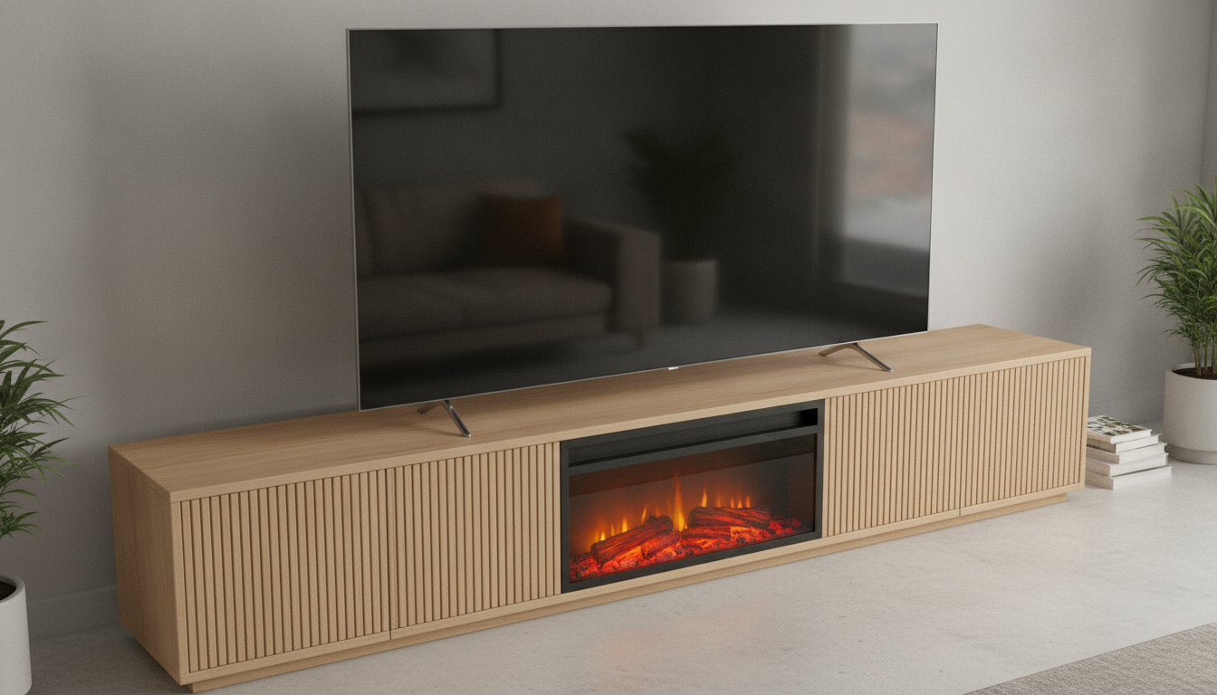 Best Width for a Fluted Fireplace Stand for 85" TVs